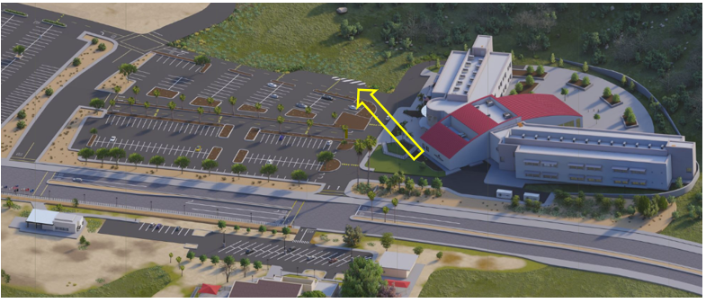 Overhead map of RTA bus stop reroute at Norco College on Friday, June 12 Overhead map of RTA bus stop reroute at Norco College on Friday, June 12