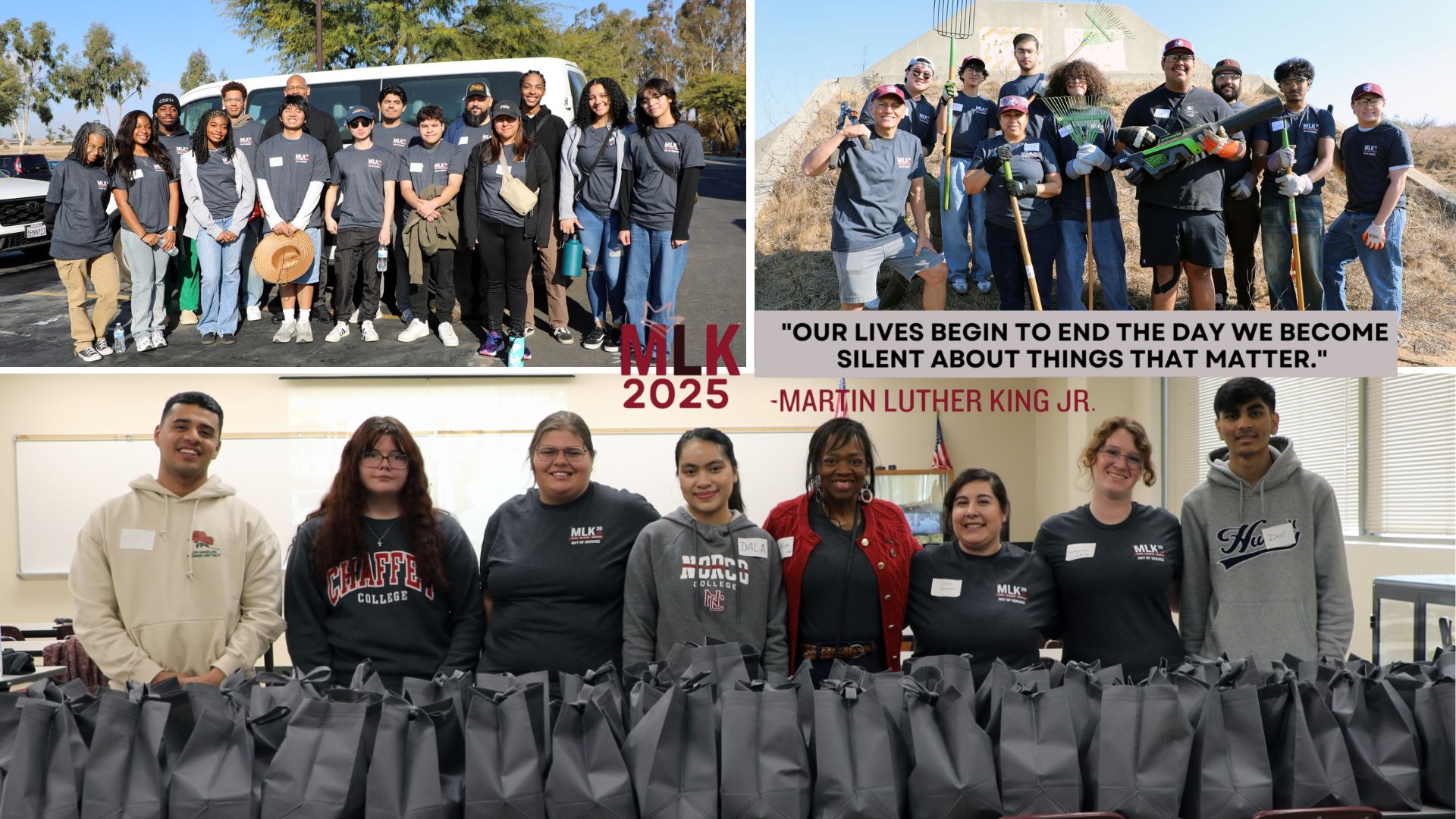 Norco College students and staff on MLK Day of Service 2025