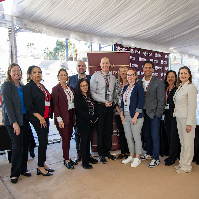 Members of Career Technical Education Corona-Norco Unified School District and Norco College President Monica Green