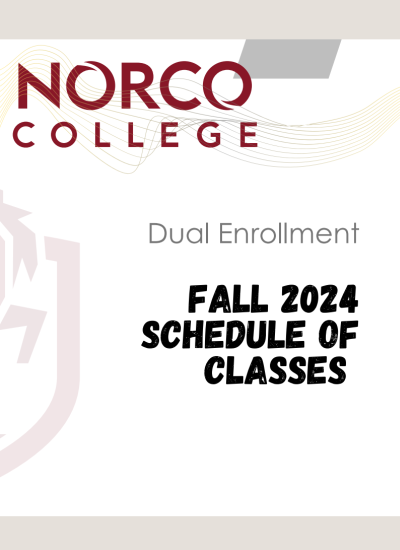 Norco College Dual Enrollment Fall 2024 catalog cover