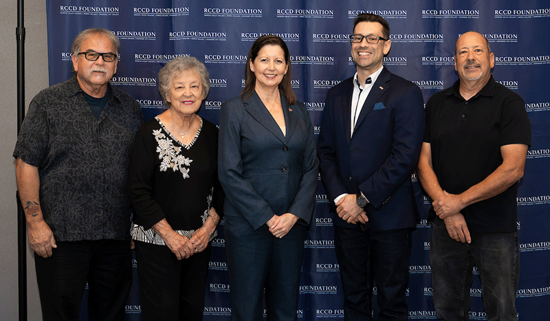 A picture of Joshua Morales with family and Norco College President Monica Green. A picture of Joshua Morales with family and Norco College President Monica Green.