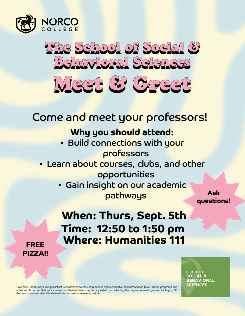 School of SBS Meet and Greet flyer