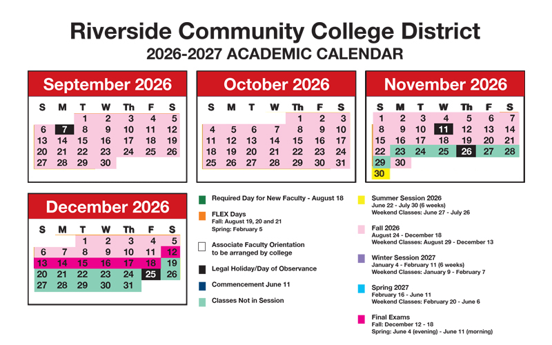 September to December 2026 Academic Calendar