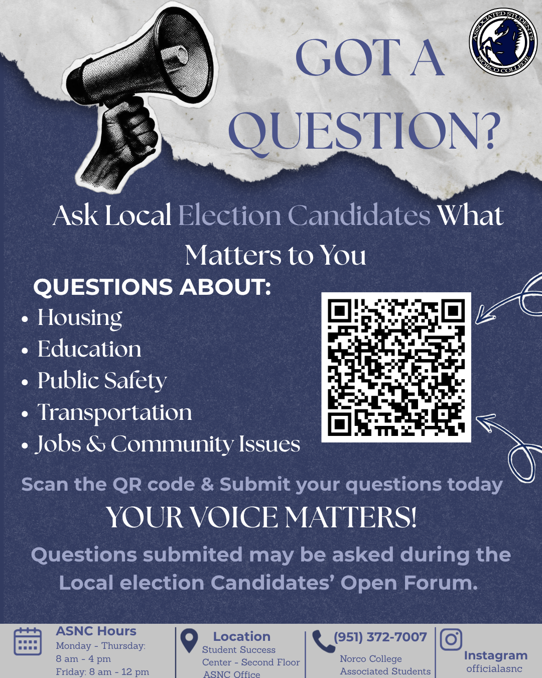Got Questions for the Candidates? visit https://shorturl.at/ZwmSd Ask Local Election Candidates What Matters to You