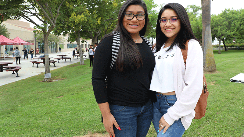 Image of two Norco College students on campus