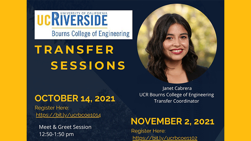 UCR Bourns College of Engineering STEM Transfer Sessions