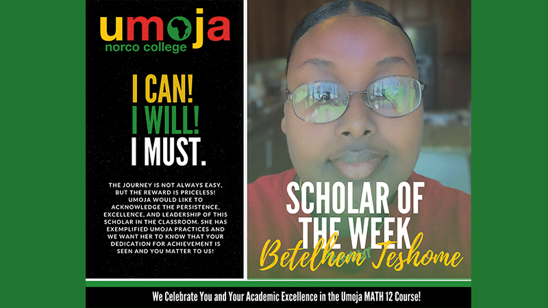 UMOJA Scholar of the Week - 01-22-2021 featured image