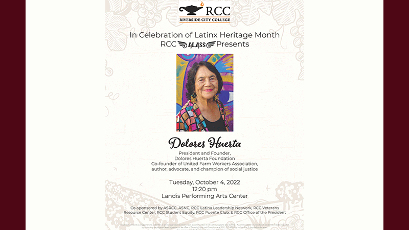 Dolores Huerta Coming to RCC