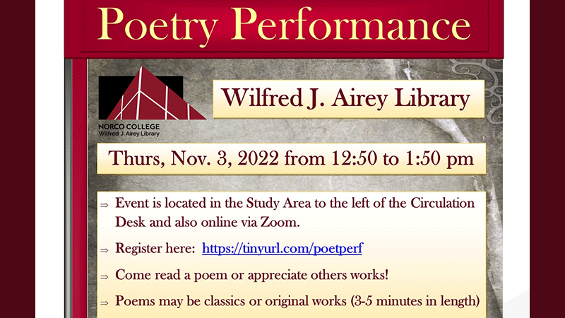 Fall 2022 Poetry Performance