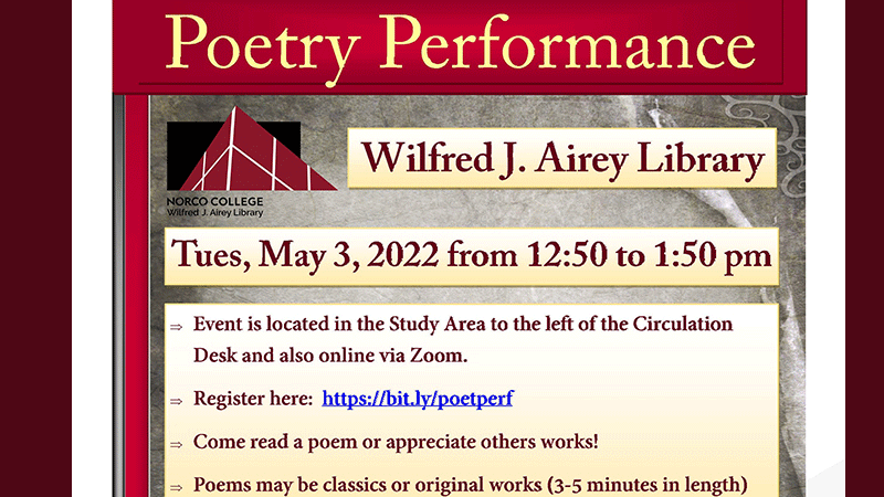 Spring 2022: Poetry Performance
