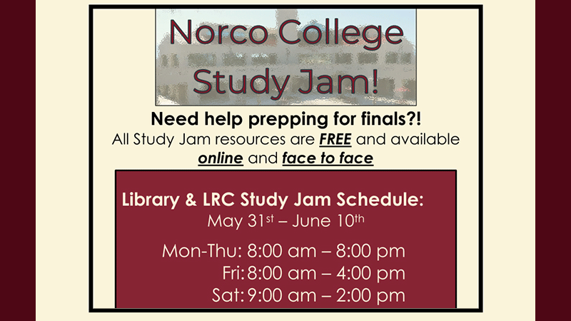 Norco College Finals Study Jam