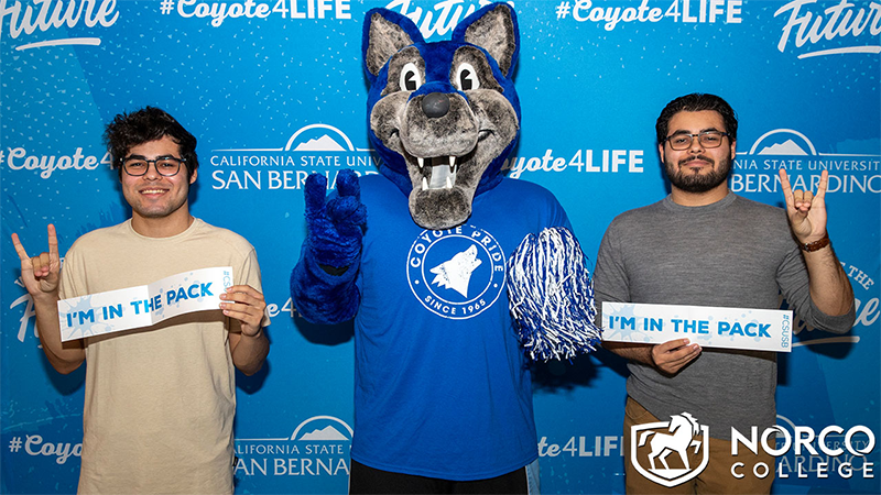 A picture of Norco College students that were instantly admitted to CSUSB.