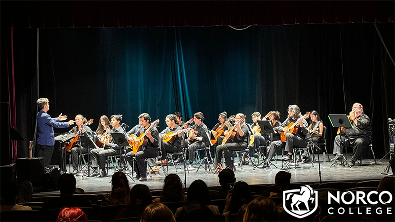 Dr. Ben Palispis directs the Norco College Guitar Ensemble.