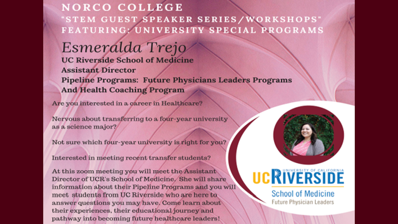 STEM Guest Speaker Series Esmeralda Trejo flyer