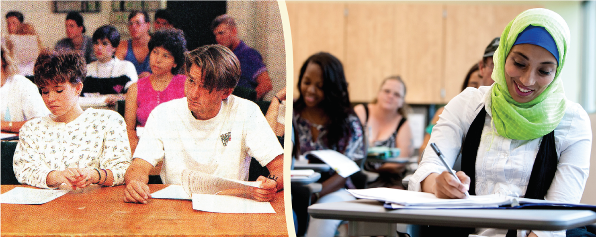 Norco College students then and now