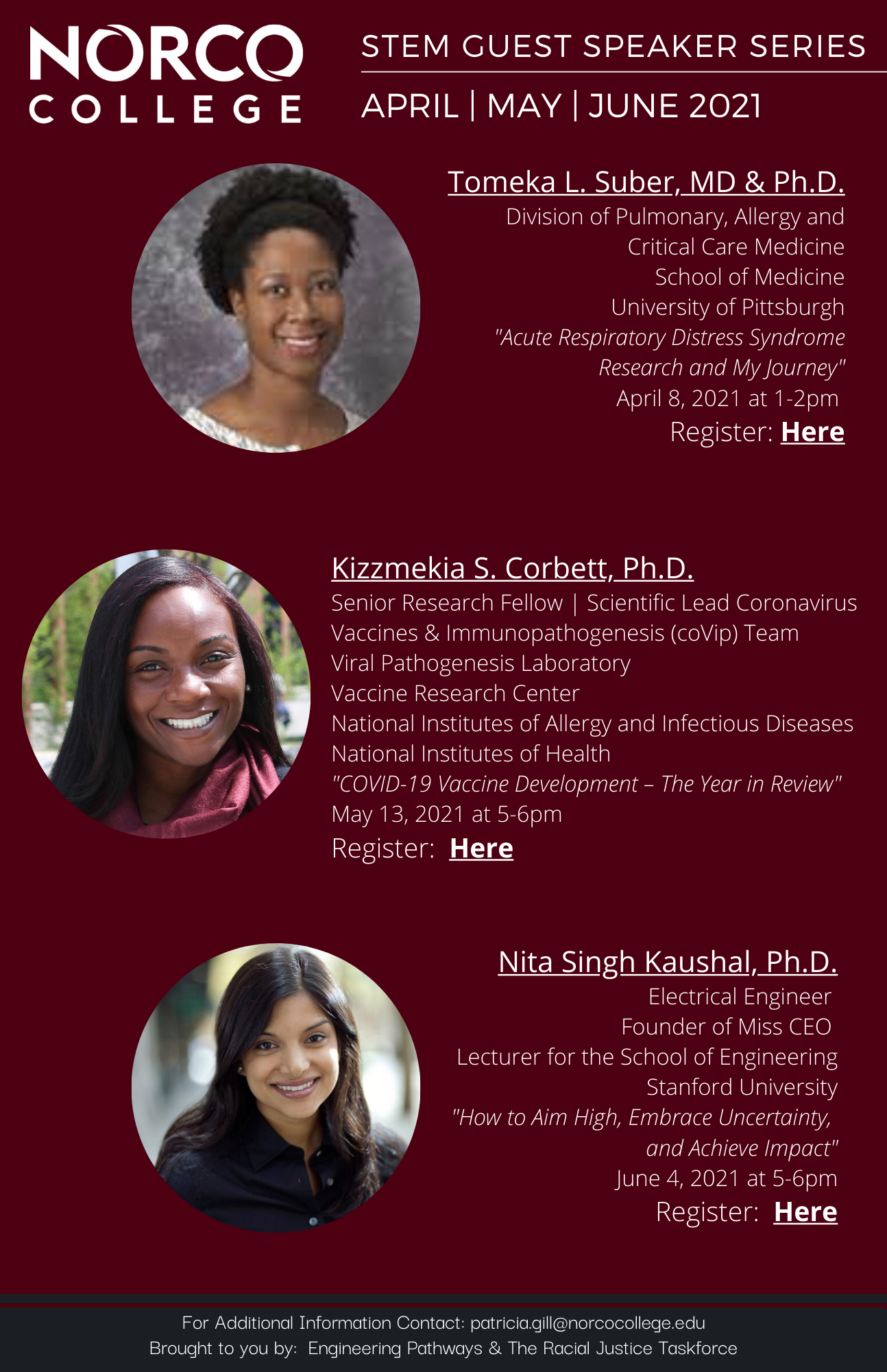 STEM Guest Speaker Series Spring 2021 flyer Page 2