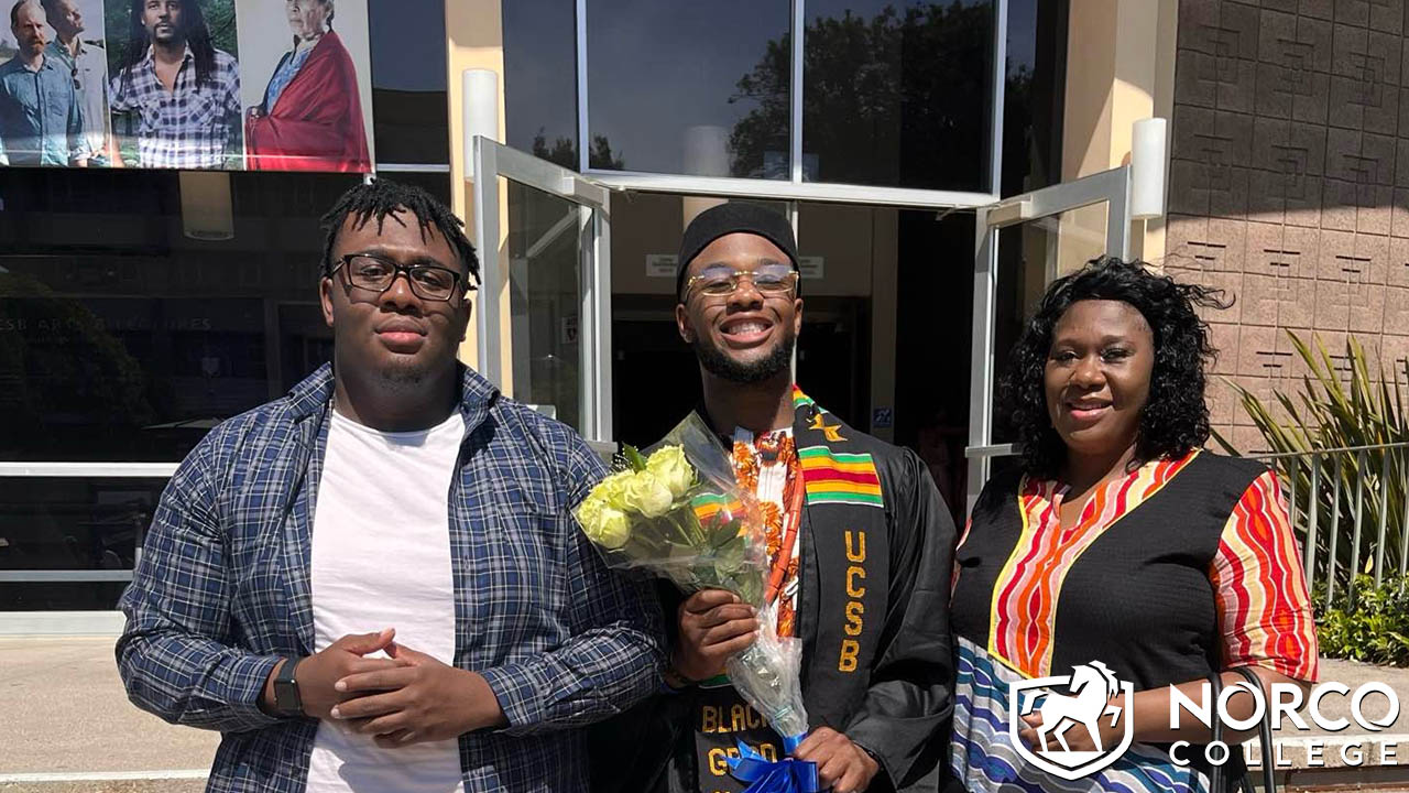 Nathaniel with his family upon graduating from UCSB. Nathaniel with his family upon graduating from UCSB.