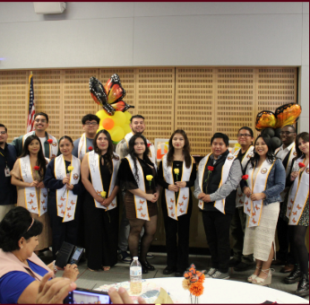 Undocu-students attending the annual Lavender and Undocu Celebrations