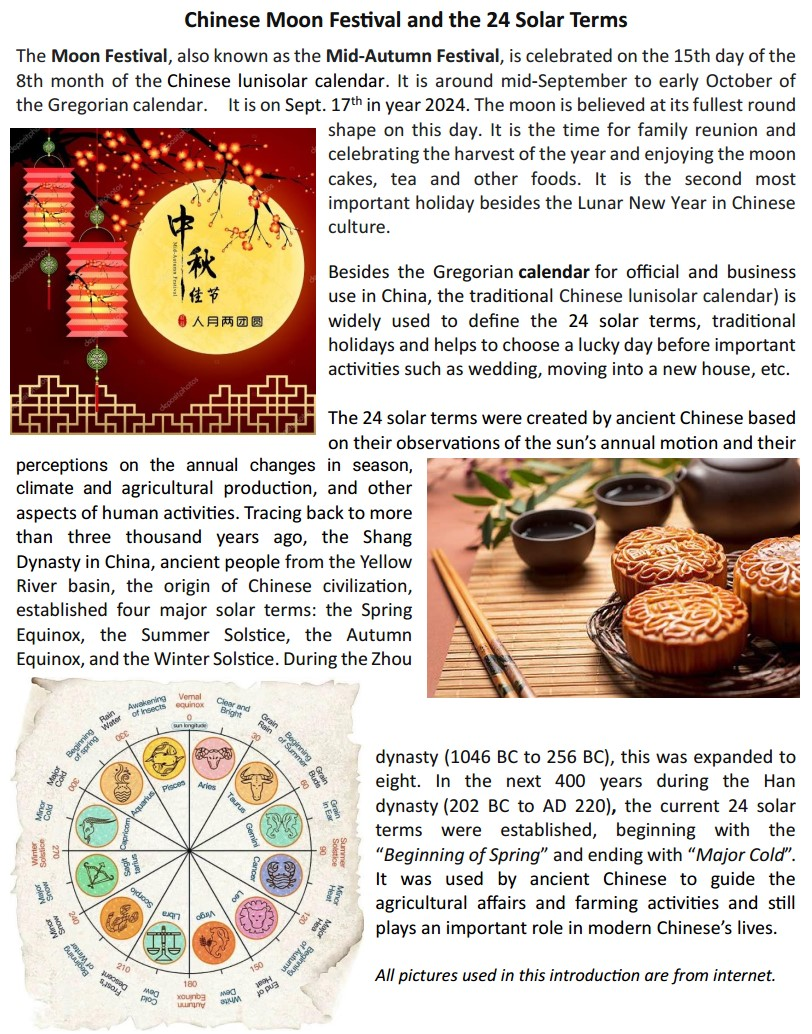 Chinese Moon Festival and the 24 Solar Terms Chinese Moon Festival and the 24 Solar Terms flyer