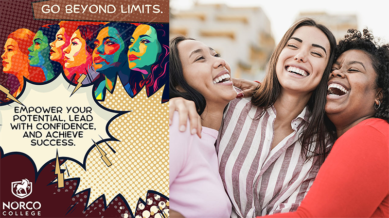 The Norco College advertisement present in the Women’s Leadership Conference Program and women enjoying themselves at the conference. The Norco College advertisement present in the Women’s Leadership Conference Program and women enjoying themselves at the conference.