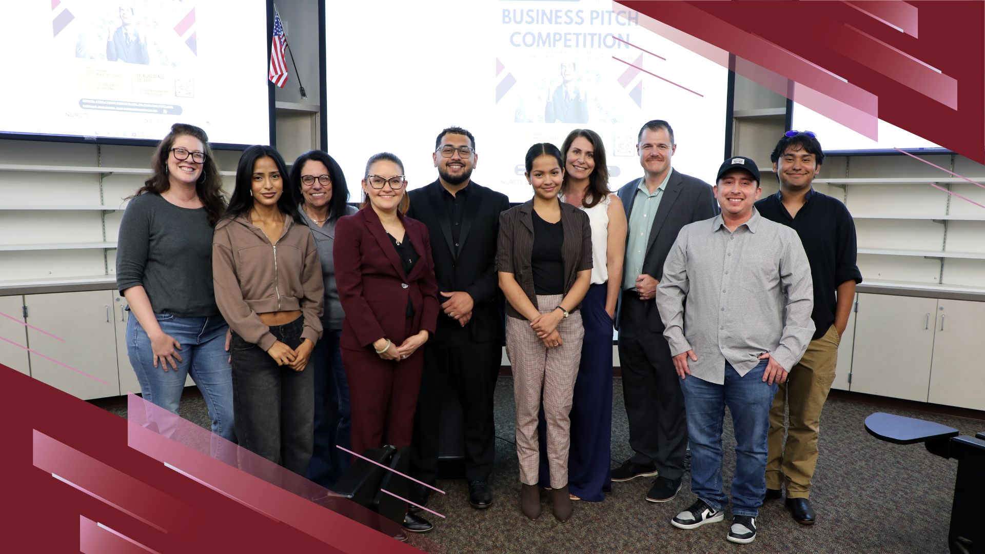 Norco College Business Pitch Competition contestants with Norco College Business and Management faculty