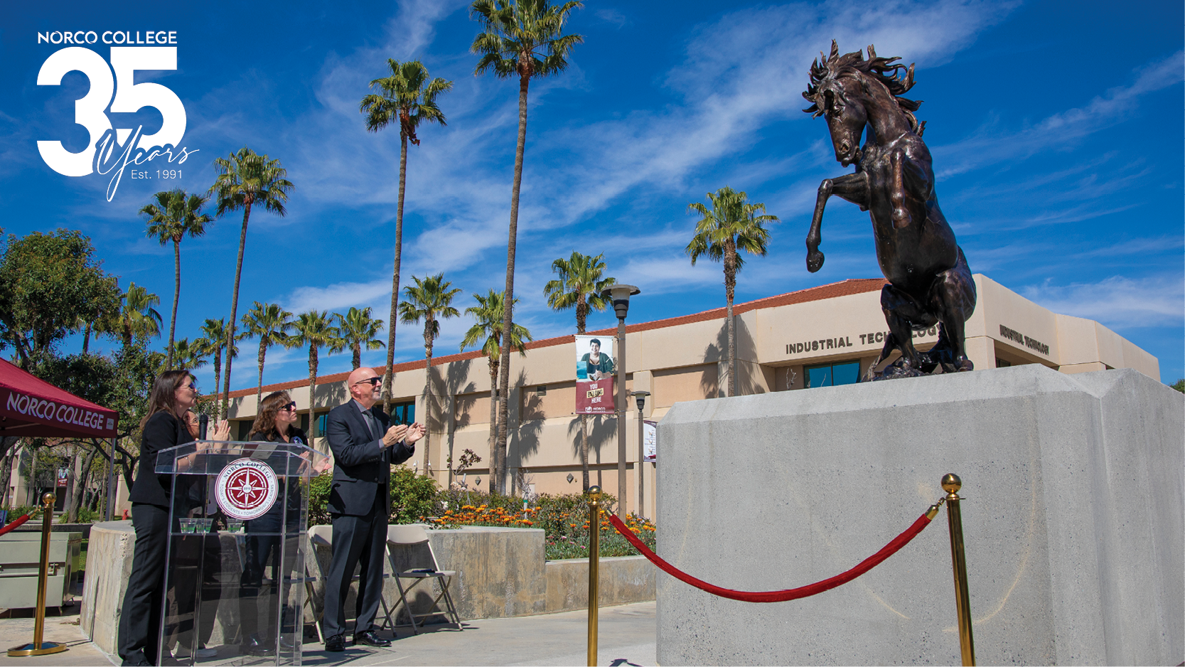 Norco College President, Monica Green, Past ASNC Presidents, Makenna Ashcraft and Ariel Aquino, and RCCD Trustee Bill Hedrick