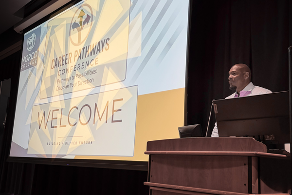 Career Pathways Conference keynote speaker, Darnell Bing, Ed.D., Umoja Counselor/Coordinator at Norco College
