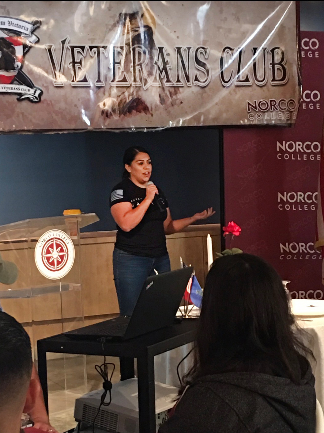 Denise Prado speaking at Norco College Veterans Resource Center event. Denise Prado speaking at Norco College Veterans Resource Center event.