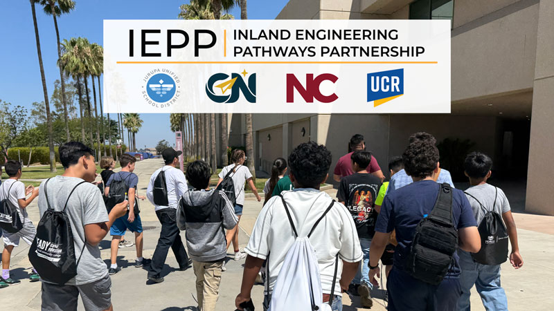 Students in Summer STEM Bridge Program visiting Norco College campus