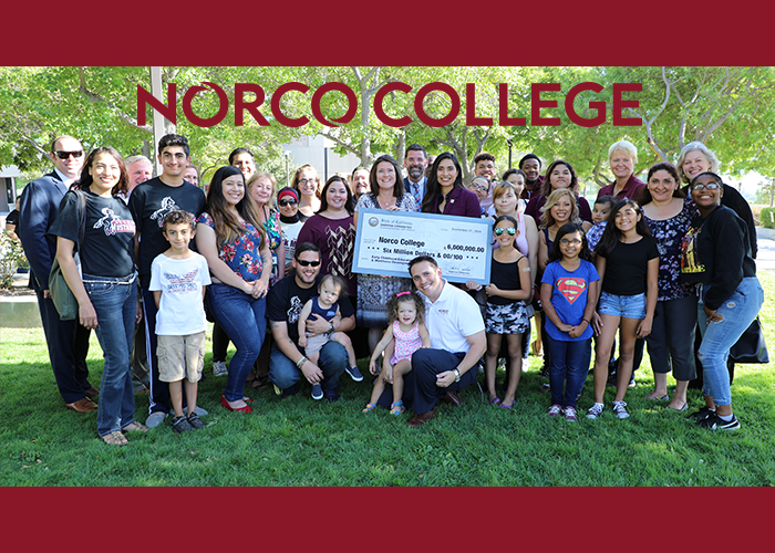 Assemblymember Sabrina Cervantes presents Norco College a $6 million dollar check to help build an Early Childhood Education Center and establish a Workforce Training Center.