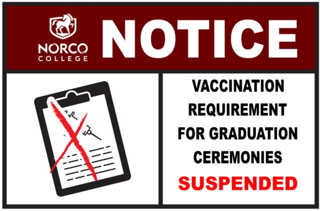 RCCD Suspends Vaccination Requirement for Graduation Ceremonies image