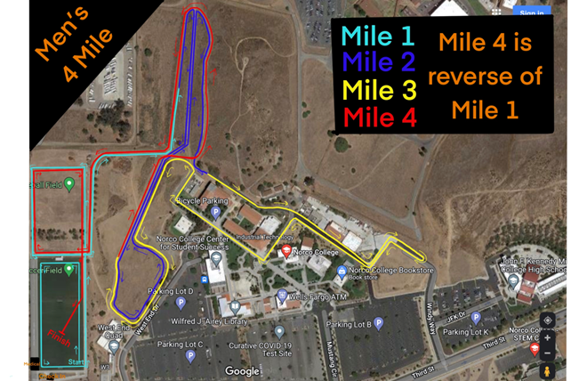 Cross Country Championship Men's 4 Mile map