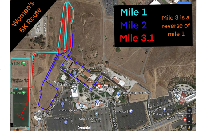 Cross Country Championship Women's 5K Route map