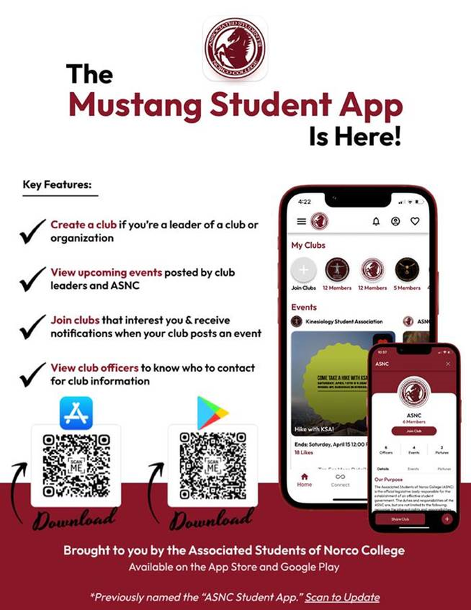 Mustang Student App flyer