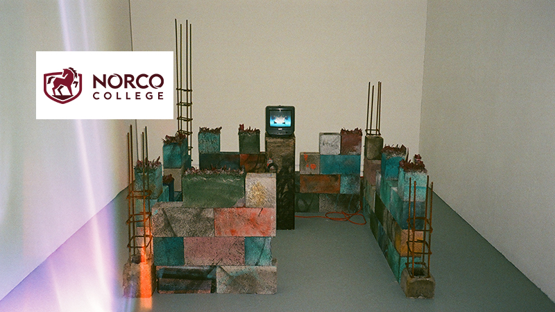 Image: Jonathan Godinez, Nostalgia No. 3, 84 in. x 84 in., Cinder block and rebar tower installation with video component, 2024.