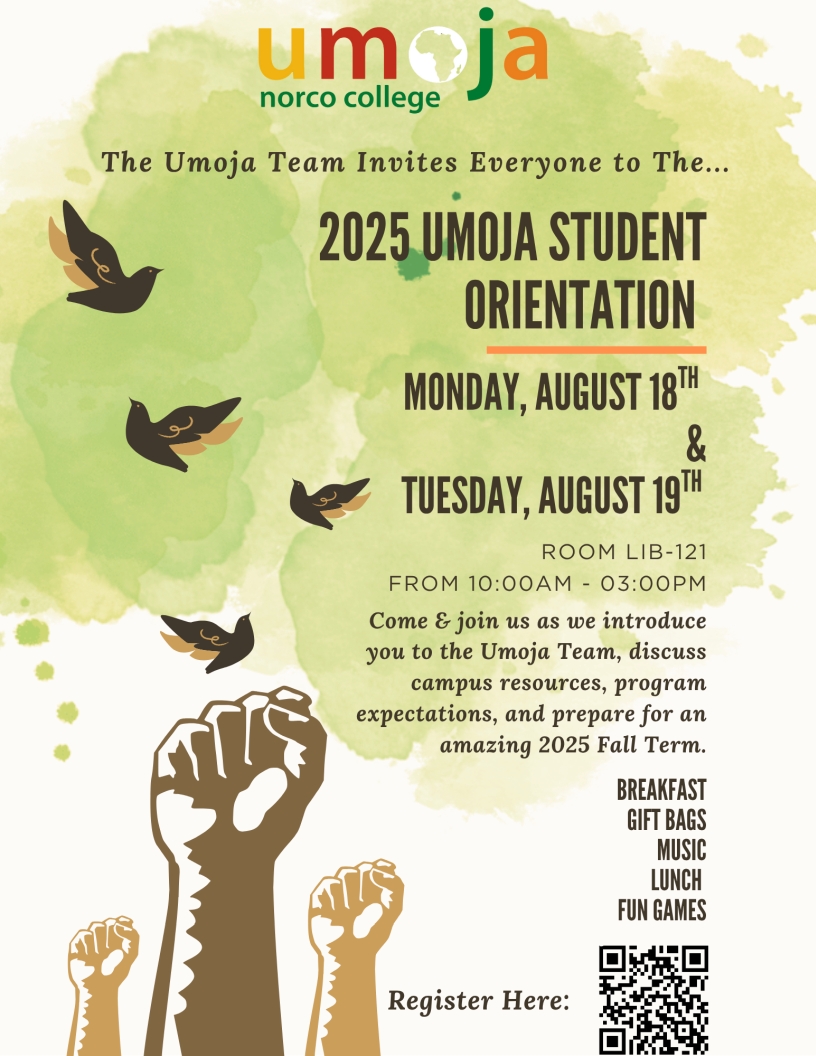 2025 Umoja Student Orientation flyer