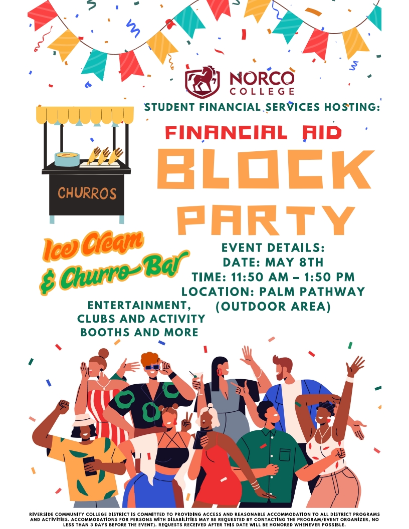 Student Financial Services Block Party flyer