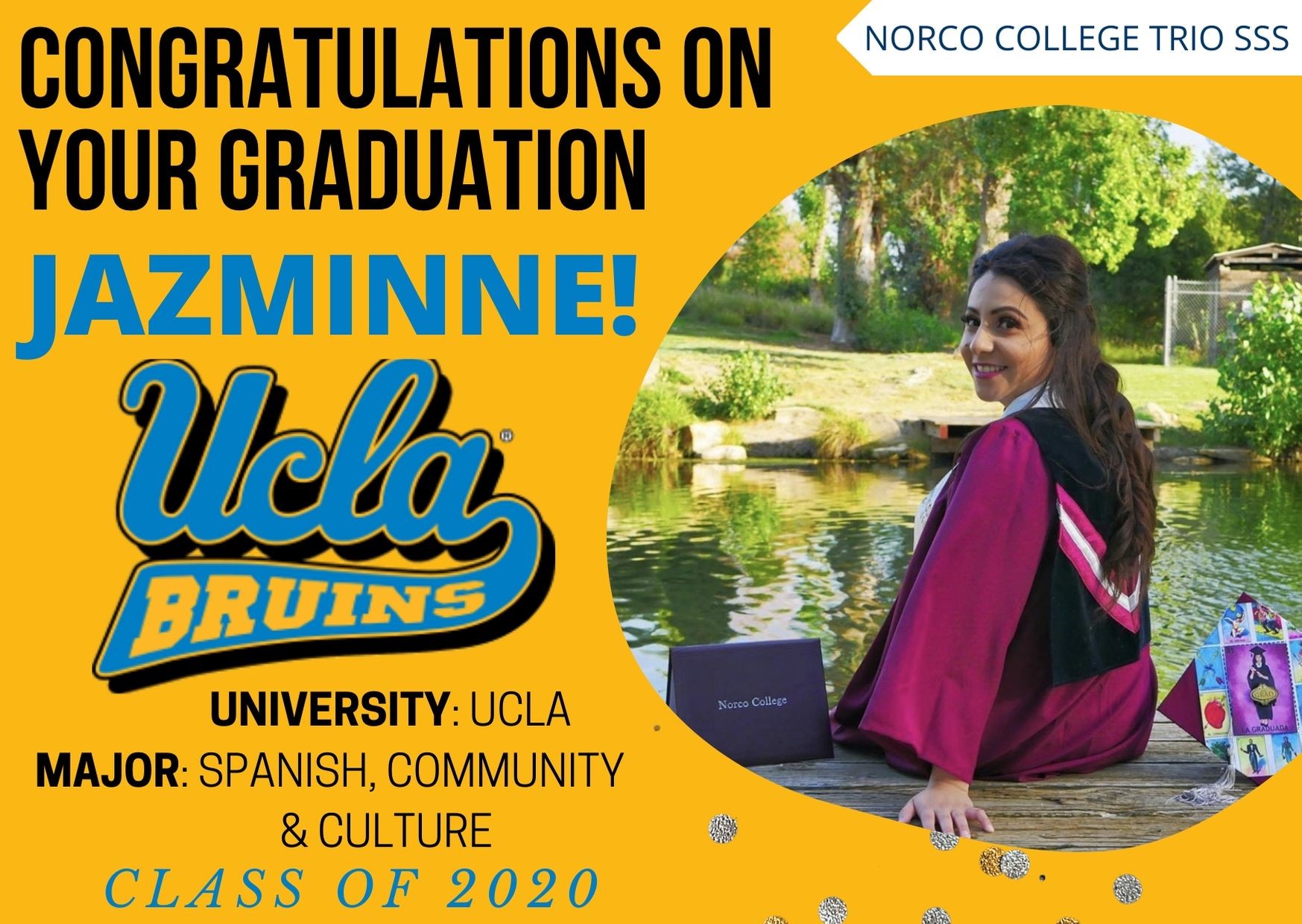 SSS Student Jazminne transfer photo who will attend UCLA in fall 2020