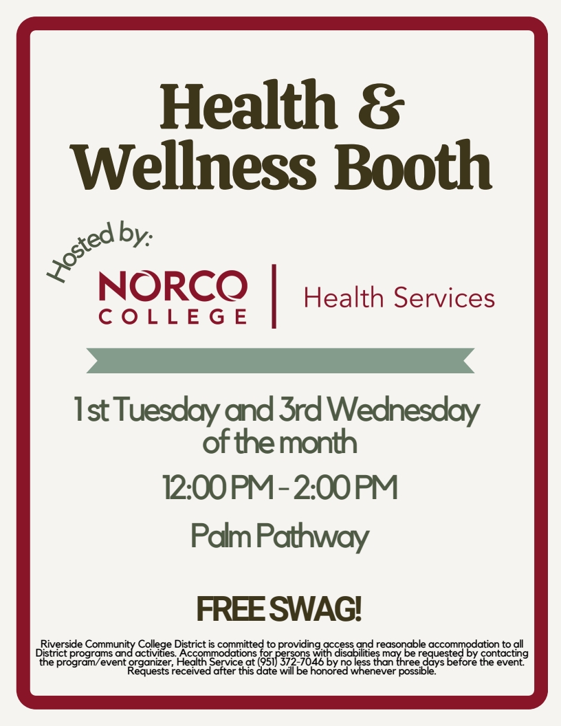 Health & Wellness Booth flyer