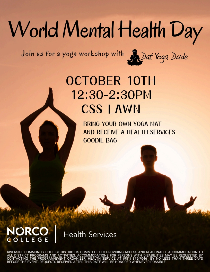 World Mental Health Day Yoga Workshop flyer