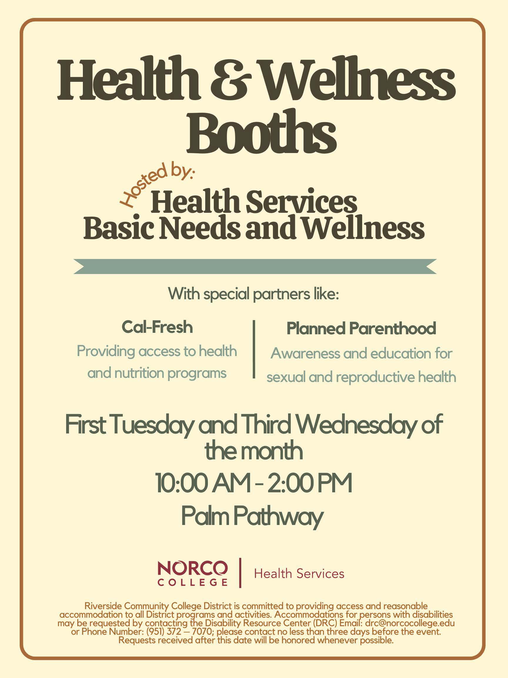 Health and Wellness Booths flyer