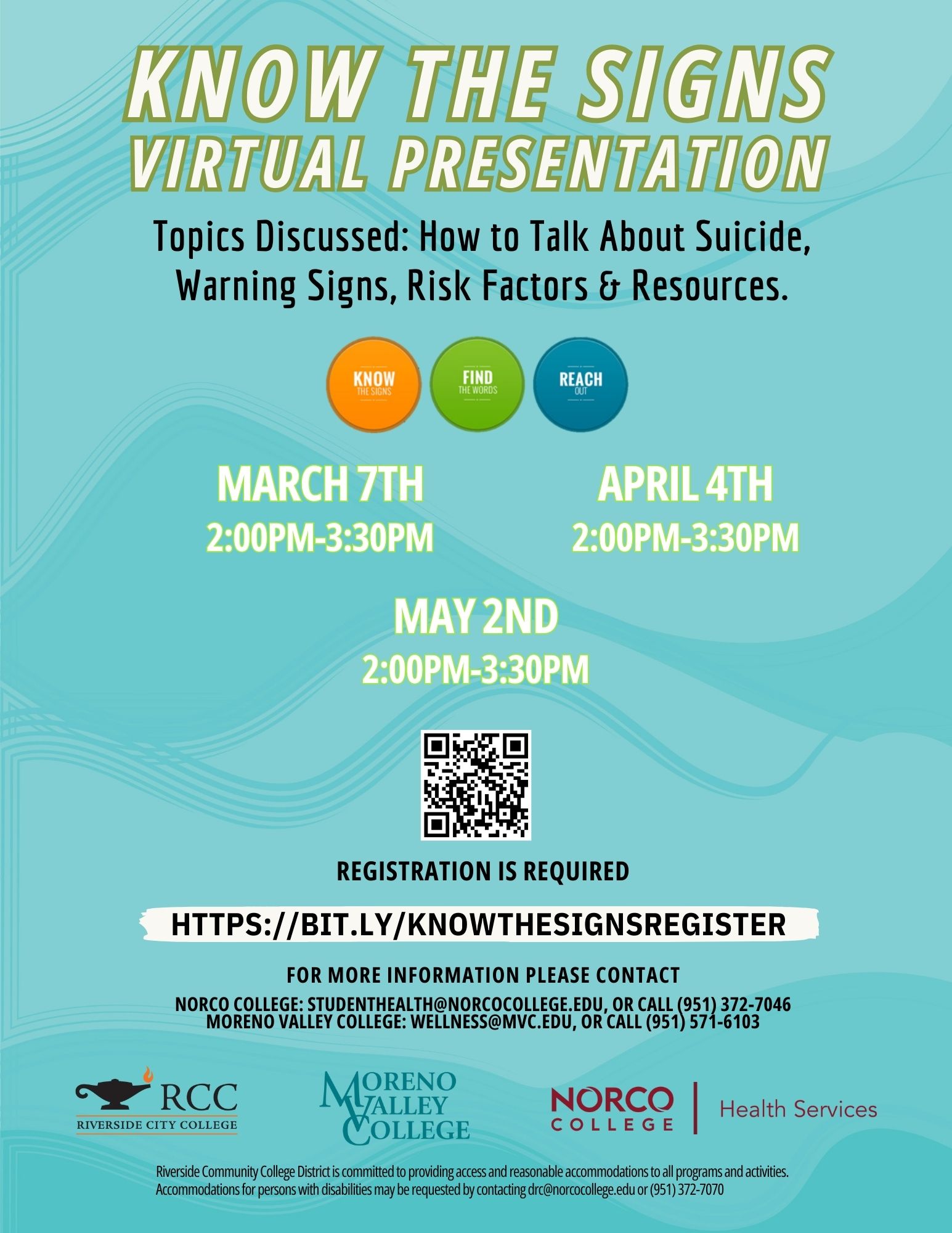 Know the Signs Virtual Presentation flyer