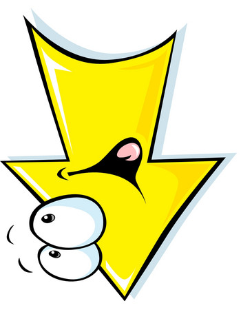 Yellow Cartoon Down Arrow 2