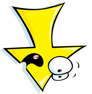 Yellow Cartoon Down Arrow 3
