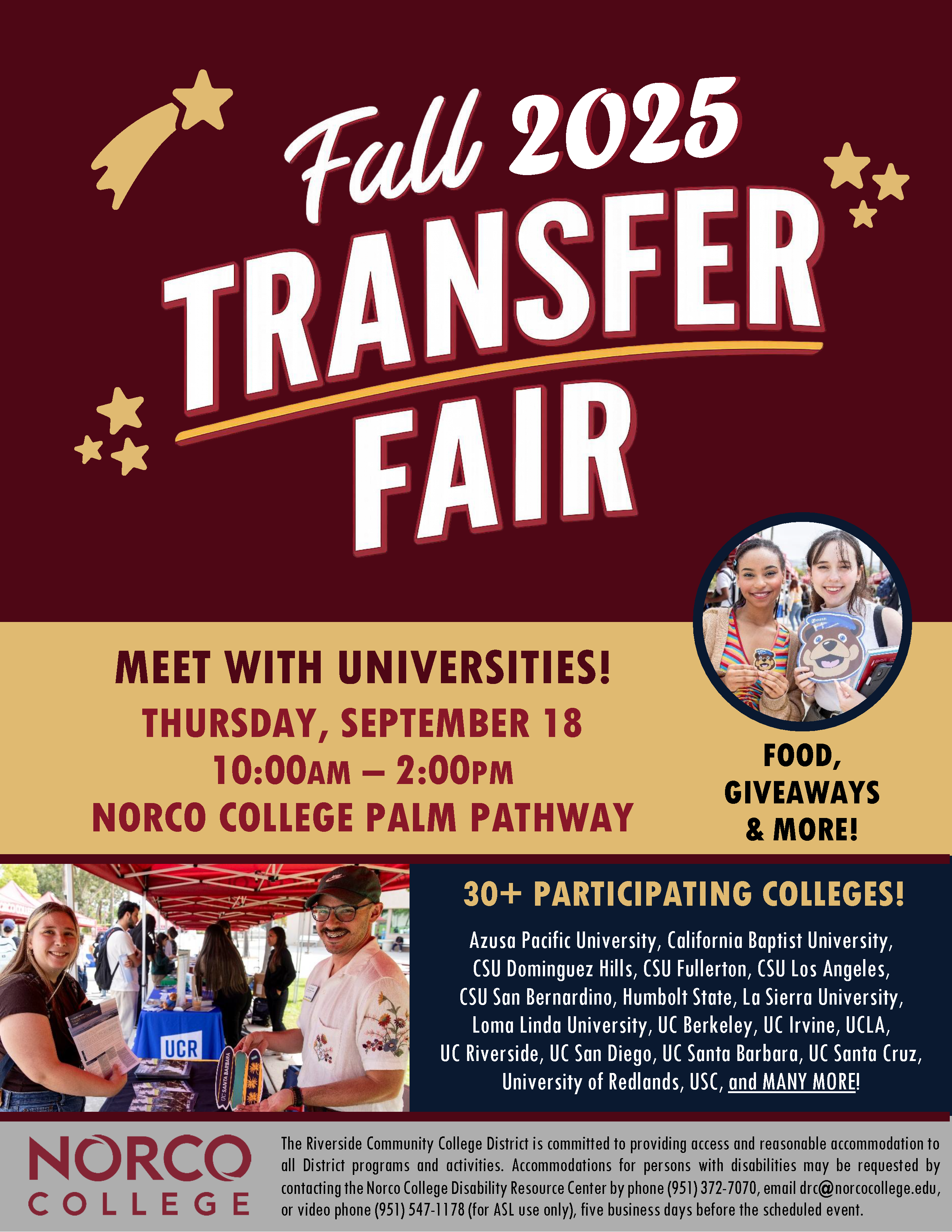 Fall 2025 Transfer Fair flyer